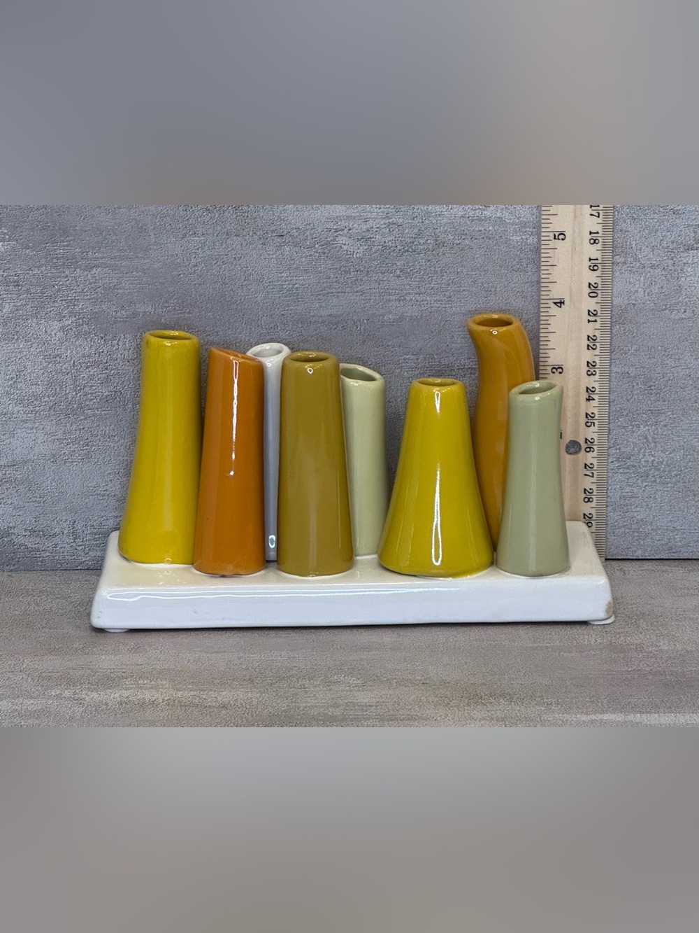 Chive Pooley 2 Ceramic Flower Vase. Bud Tubes in a Multi-color arrangement. - Picture 5 of 5